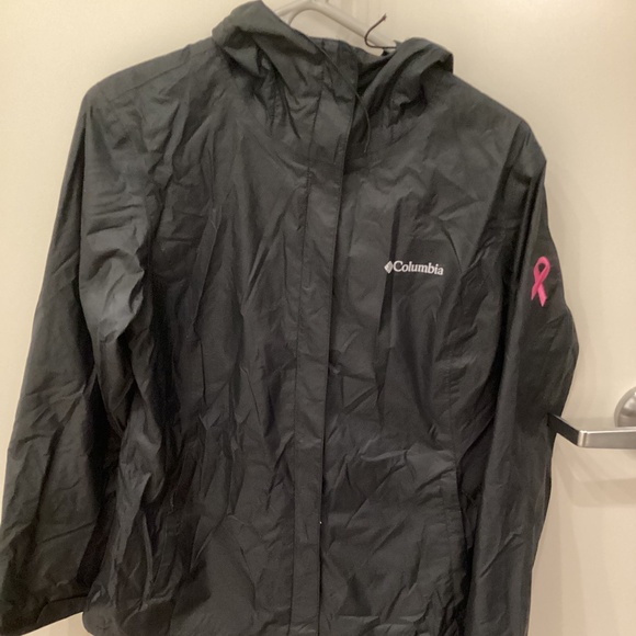 Columbia Breast Cancer Awareness omni-Tech Women Medium parka hooded coat Jacket - Picture 1 of 13